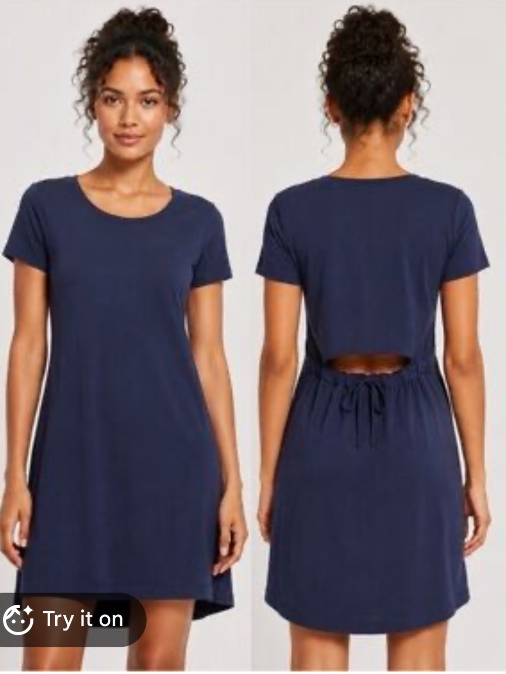 Theory Navy Lilliana Short Sleeve Dress with Back Tie